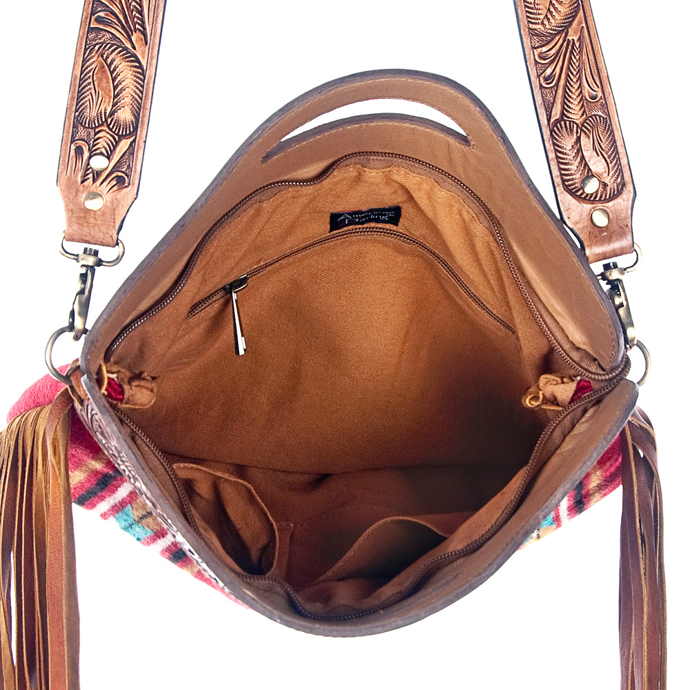 American Darling ADBGZ168G Clutch Hand Tooled Saddle Blanket Genuine Leather Women Bag Western Handbag Purse