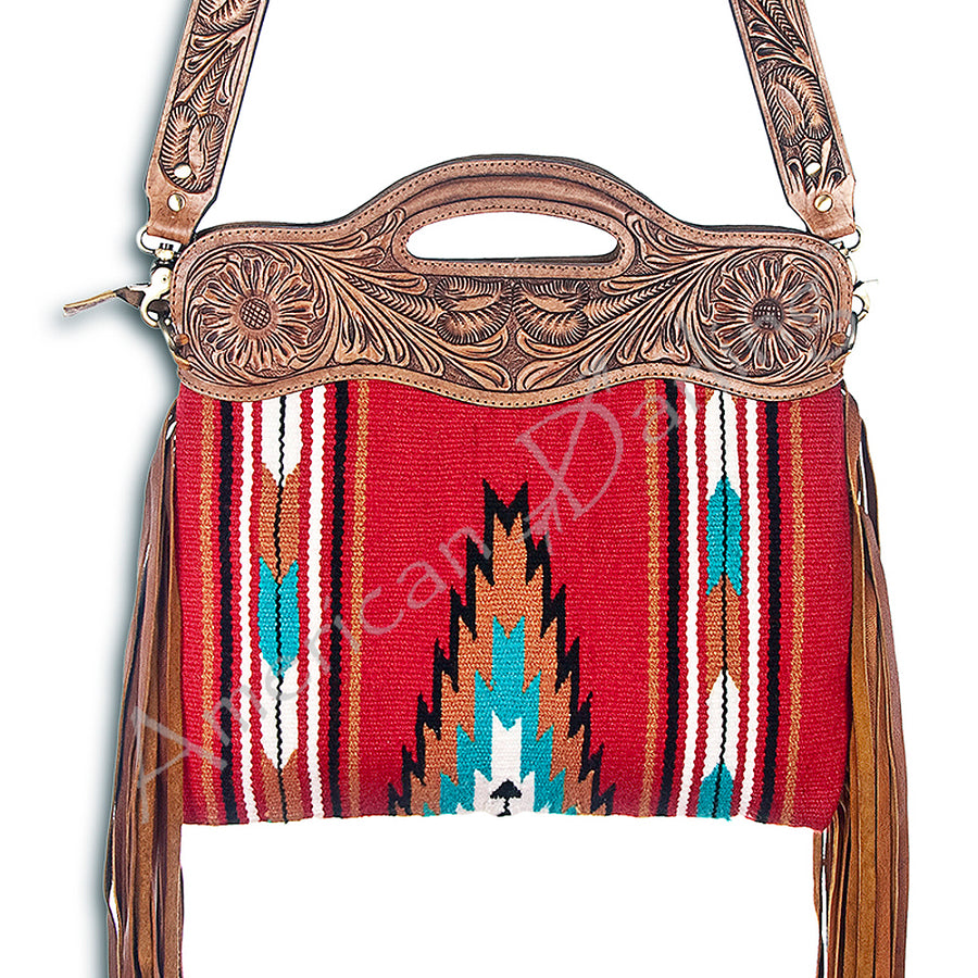 American Darling ADBGZ168G Clutch Hand Tooled Saddle Blanket Genuine by Hilason – Cowboy and equestrian accessories