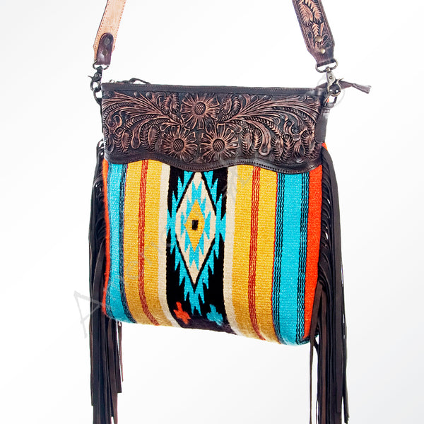 American Darling Cross Body Hand Tooled Saddle Blanket Genuine Leather Western Women Bag Handbag Purse | Crossbody - Uhorse