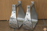 Horse Western Saddle Engraved Metal Roper Stirrups Hilason