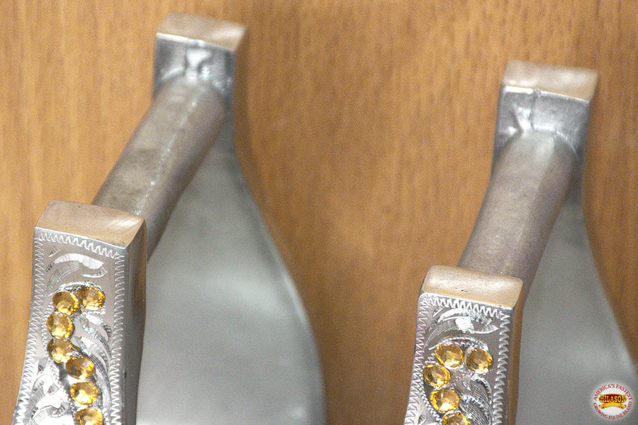 HILASON Horse Western Saddle Engraved Metal Roper Stirrups | Riding Trail