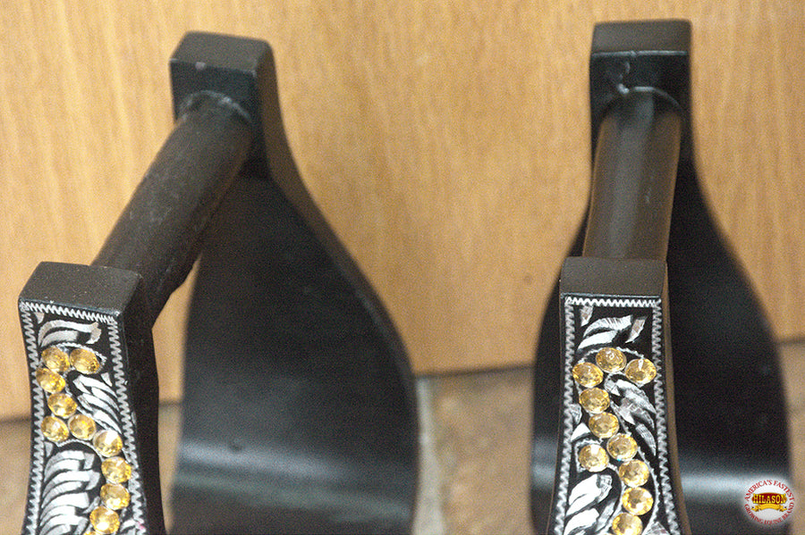 HILASON Horse Western Saddle Engraved Metal Roper Stirrups | Riding Trail