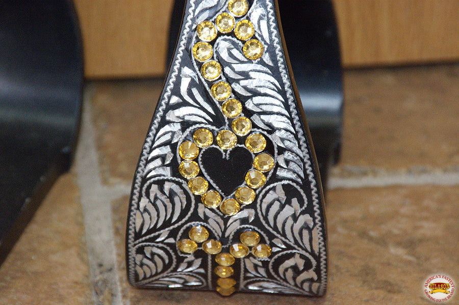 HILASON Horse Western Saddle Engraved Metal Roper Stirrups | Riding Trail