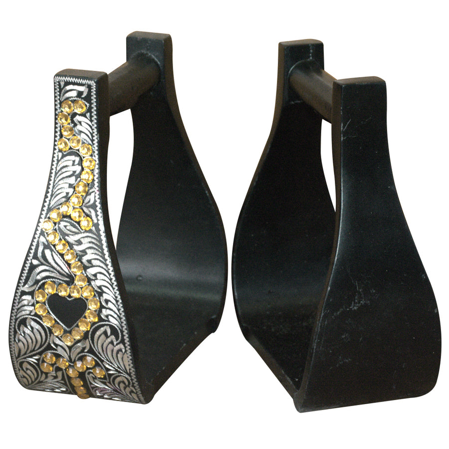 HILASON H. W. Saddle Engraved Metal Roper Stirrups | Riding Trail – by Hilason – Cowboy and equestrian accessories