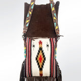 American Darling Messenger Saddle Blanket Fabric Genuine Leather Western Women Bag Handbag Purse | Cute