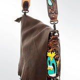 American Darling Messenger Saddle Blanket Fabric Genuine Leather Western Women Bag Handbag Purse | Cute