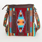 American Darling Messenger Saddle Blanket Genuine Leather Women Bag Western Handbag Purse