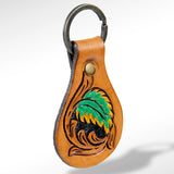 American Darling ADKR148 Hand Tooled Carved Genuine Leather Keyring