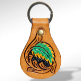 American Darling ADKR148 Hand Tooled Carved Genuine Leather Keyring