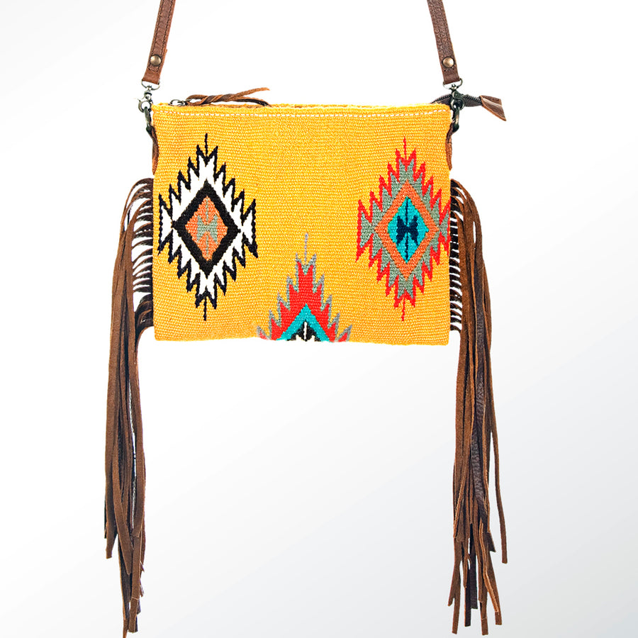 American Darling CrossBody Bag Saddle Blanket Fabric Genuine Leather Western Women Handbag Purse | for Cute Travel