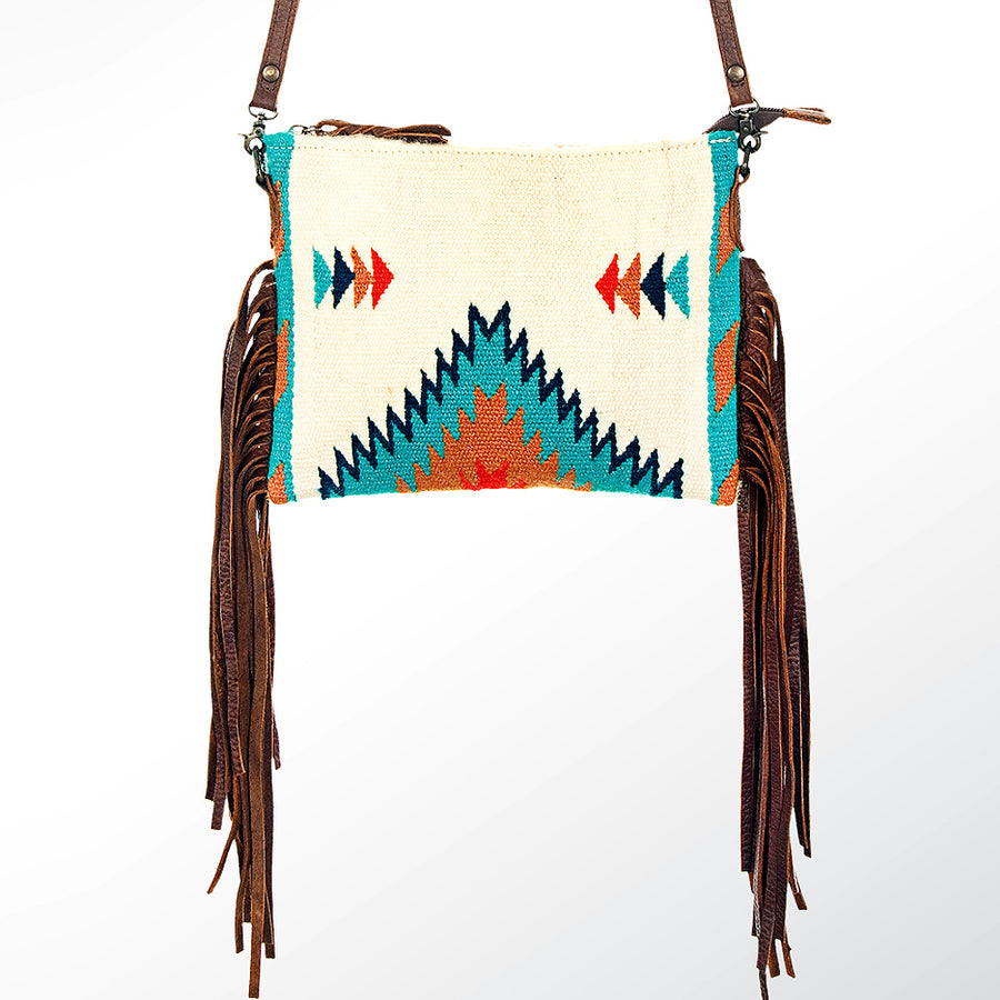 American Darling CrossBody Bag Saddle Blanket Fabric Genuine Leather Western Women Handbag Purse | for Cute Travel