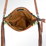 American Darling CrossBody Bag Saddle Blanket Fabric Genuine Leather Western Women Handbag Purse | for Cute Travel