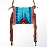 American Darling CrossBody Bag Saddle Blanket Fabric Genuine Leather Western Women Handbag Purse | for Cute Travel