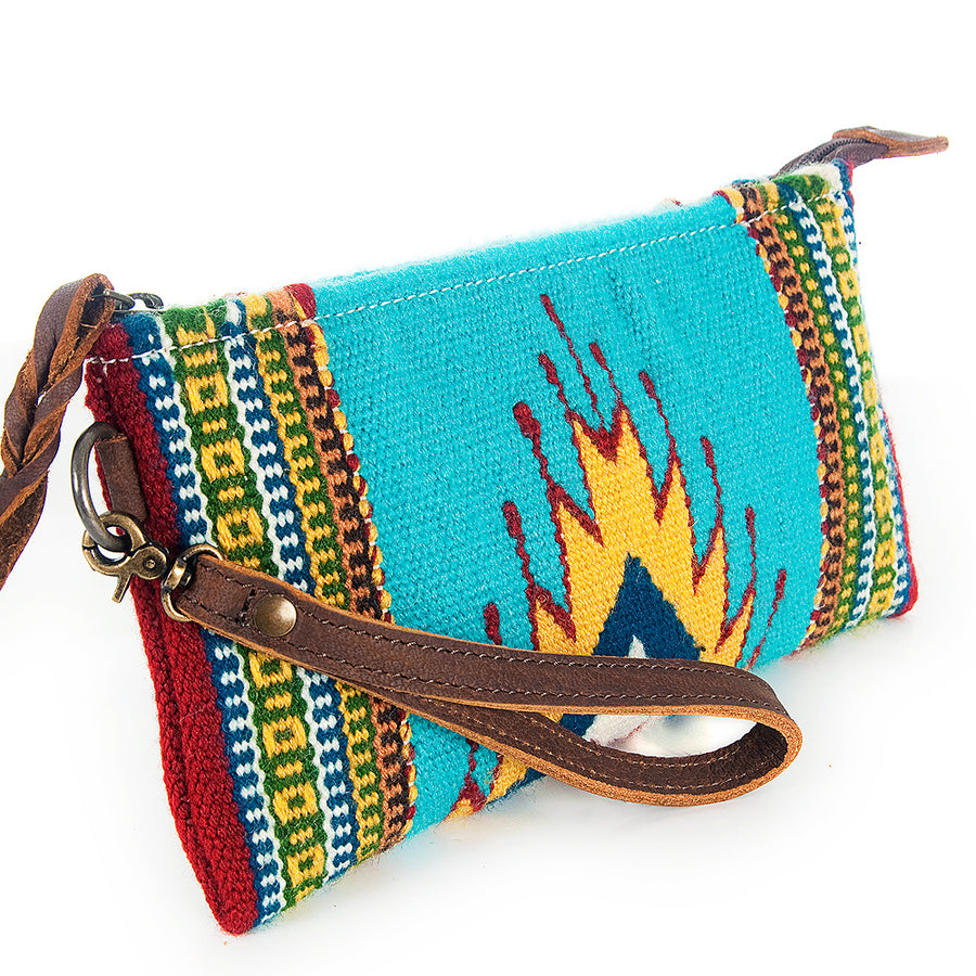 American Darling Wristlet Bag Handcrafted from Floral Embossed Damascus Genuine Leather with YKK Zipper and Wrist Strap