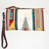 American Darling Wristlet Bag Handcrafted from Floral Embossed Damascus Genuine Leather with YKK Zipper and Wrist Strap