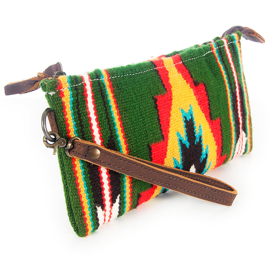 American Darling Wristlet Bag Handcrafted from Floral Embossed Damascus Genuine Leather with YKK Zipper and Wrist Strap