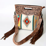 American Darling ADBG496A Clutch Hand Tooled Saddle Blanket Genuine Leather Women Bag Western Handbag Purse