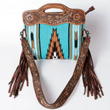American Darling ADBGZ177 Clutch Hand Tooled Saddle Blanket Genuine Leather Women Bag Western Handbag Purse