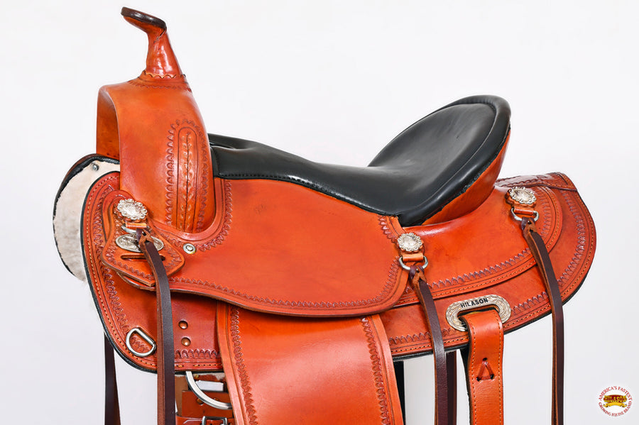 HILASON Western American Leather Horse Saddle Wide Gullet Trail | Draft for Horses