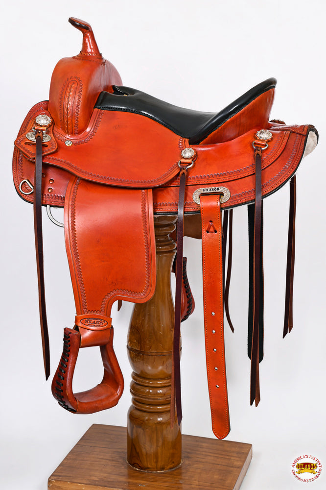 HILASON Western American Leather Horse Saddle Wide Gullet Trail | Draft for Horses