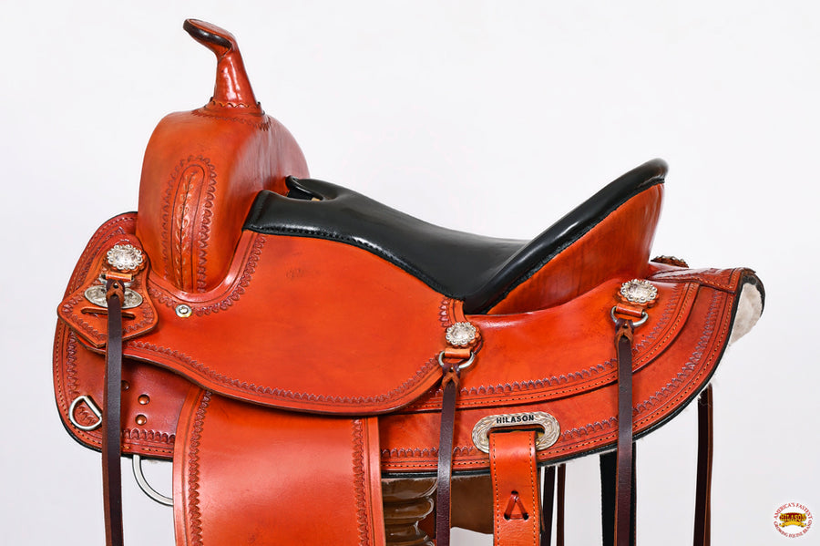 HILASON Western American Leather Horse Saddle Wide Gullet Trail | Draft for Horses