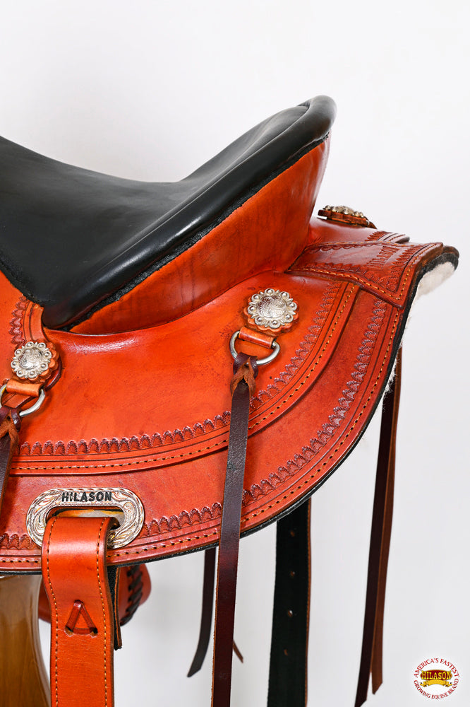 HILASON Western American Leather Horse Saddle Wide Gullet Trail | Draft for Horses