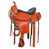 16 In Hilason Western Horse Wide Gullet Trail American Leather Saddle - Uhorse