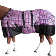 Pink Black Plaid HILASON 1200D Winter Waterproof Poly Horse Turnout Blanket Belly Wrap