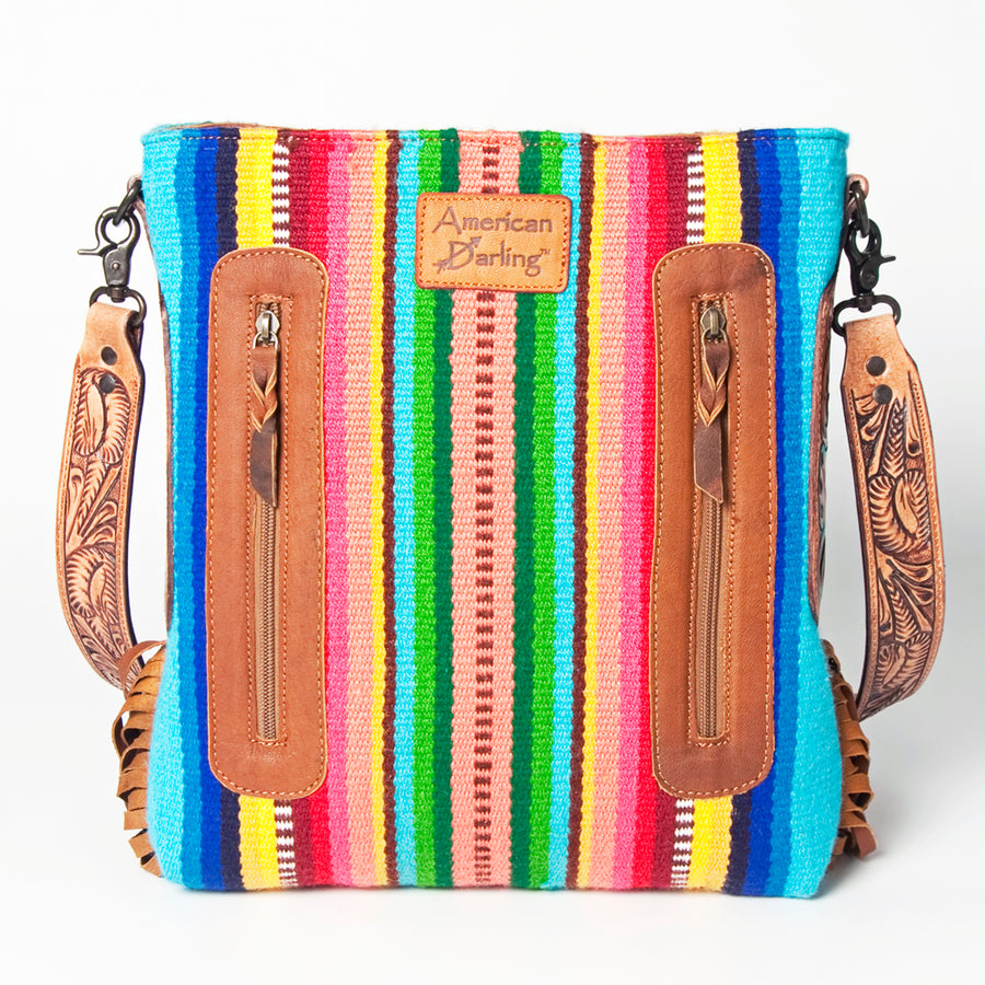 American Darling Large Crossbody Saddle Blanket Genuine Leather Western Women Bag Handbag Purse | Cute