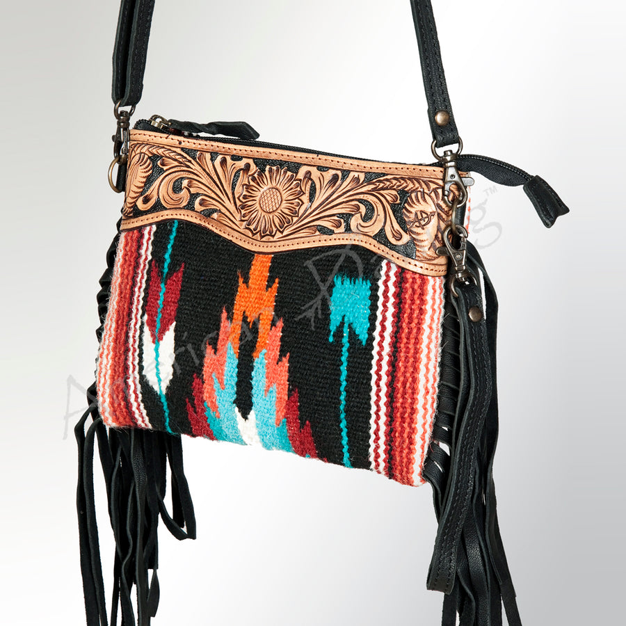 American Darling Cross Body Hand Tooled Saddle Blanket Genuine Leather Western Women Bag Handbag Purse | Crossbody - Uhorse