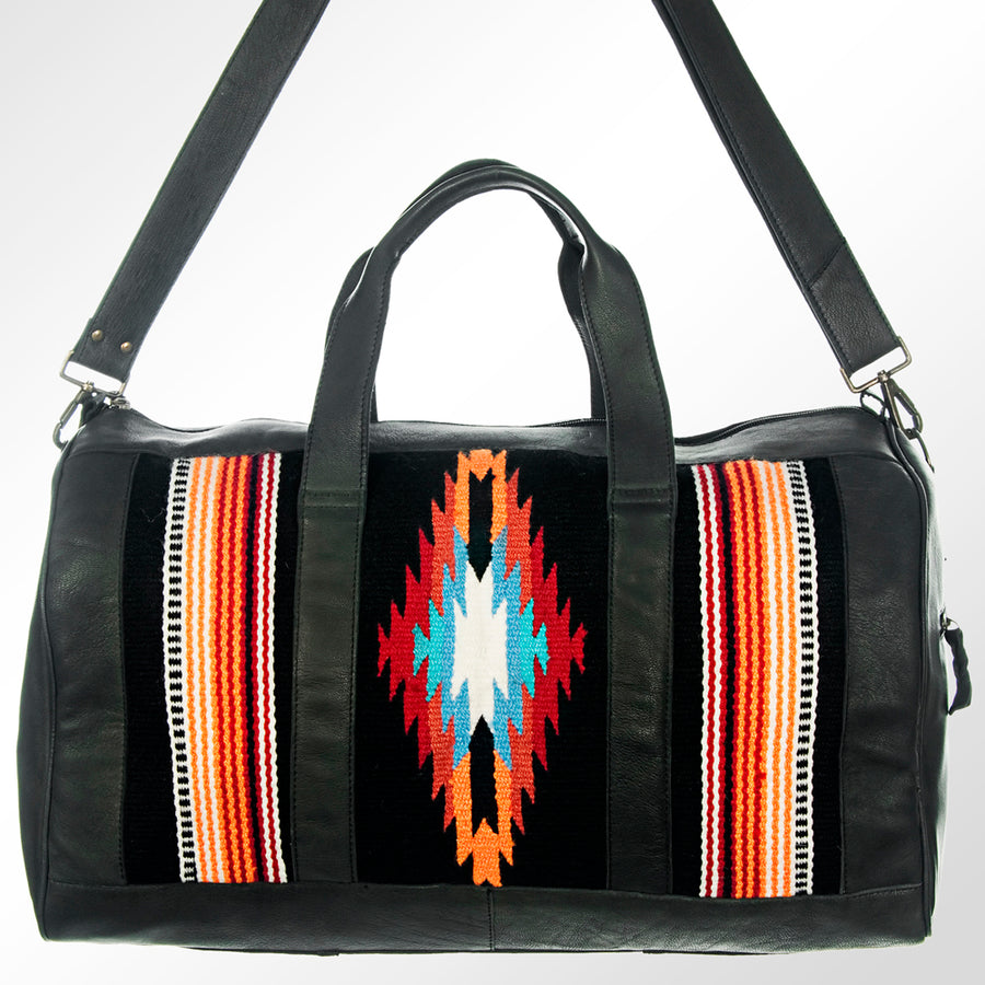 American Darling Duffel Saddle Blanket Genuine Leather Western Women Bag | Handbag Duffle Weekend Travel Bags for