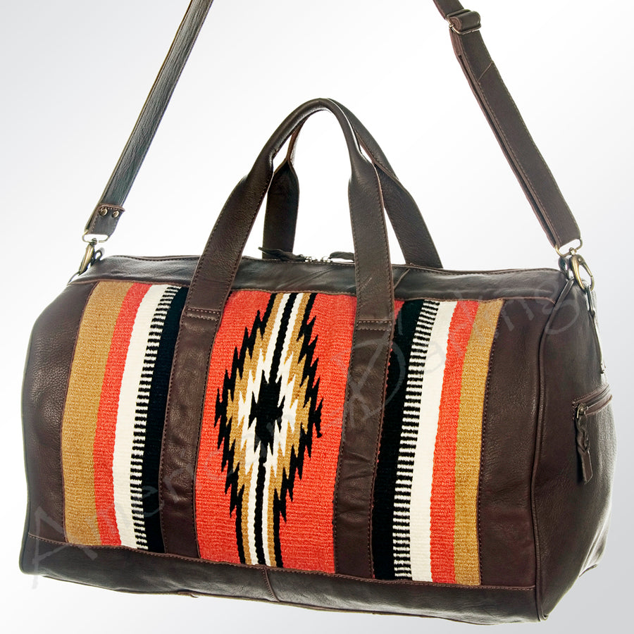 American Darling Duffel Saddle Blanket Genuine Leather Western Women Bag | Handbag Duffle Weekend Travel Bags for