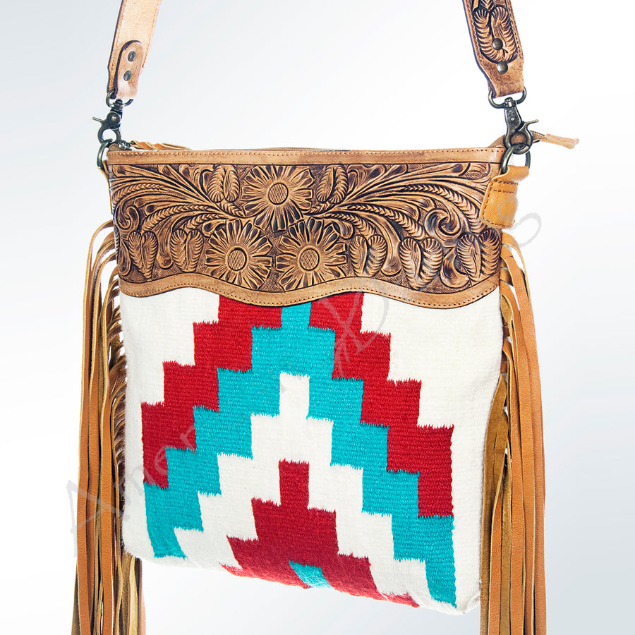 American Darling Cross Body Hand Tooled Saddle Blanket Genuine Leather Western Women Bag Handbag Purse | Crossbody - Uhorse