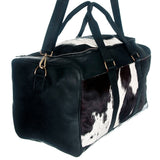 American Darling ADBG474BRWBK Duffel Hair On Genuine Leather Women Bag Western Handbag Purse