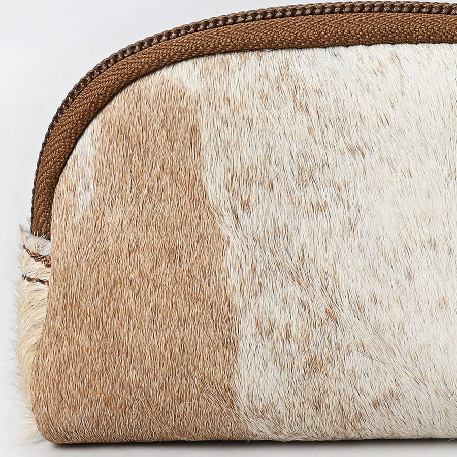 American Darling Coin Purse Bag Handcrafted from Hair-On Cowhide & Genuine Leather with Braided Pull and YKK Zipper