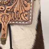 ADBGZ102TAW American Darling Hand Tooled Hair On Genuine Leather Women Bag Western Handbag Purse