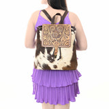 ADBGZ102TAW American Darling Hand Tooled Hair On Genuine Leather Women Bag Western Handbag Purse