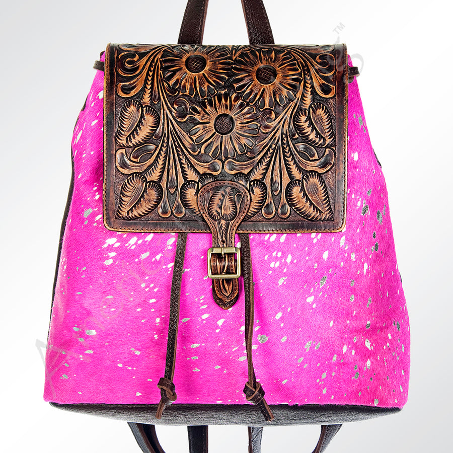 American Darling Backpack Hand Tooled Hair on Genuine Leather Western Women Bag | for Laptop School Purse Travel