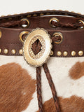 American Darling ADBGI102A Bucket Hair On Genuine Leather Women Bag Western Handbag Purse