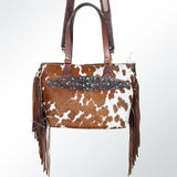 American Darling ADBGI103B Tote Hand Tooled Hair On Genuine Leather Women Bag Western Handbag Purse