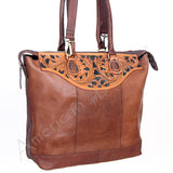 American Darling Tote Hand Tooled Hair On Genuine Leather Women Bag Western Handbag Purse