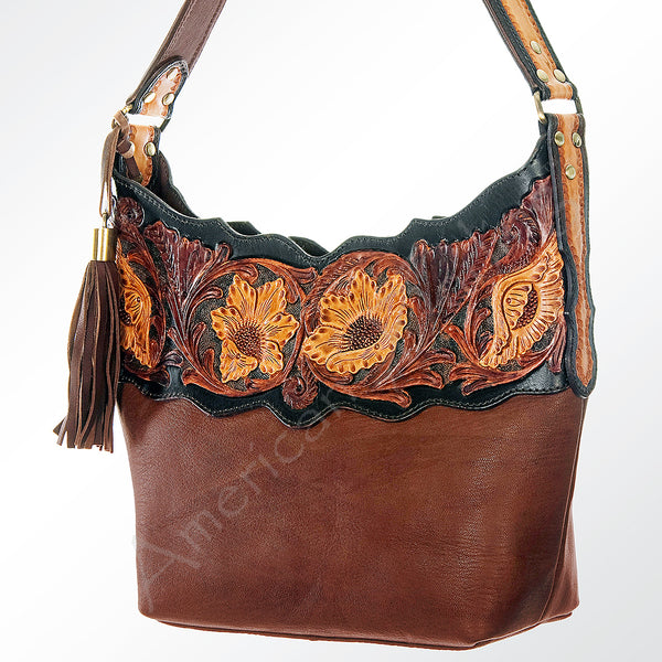 American Darling Tote Hand Tooled Genuine Leather W. Women Bag Handbag by Hilason – Cowboy and equestrian accessories