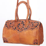 American Darling Duffel Hand Tooled Hair On Genuine Leather Women Bag Western Handbag Purse