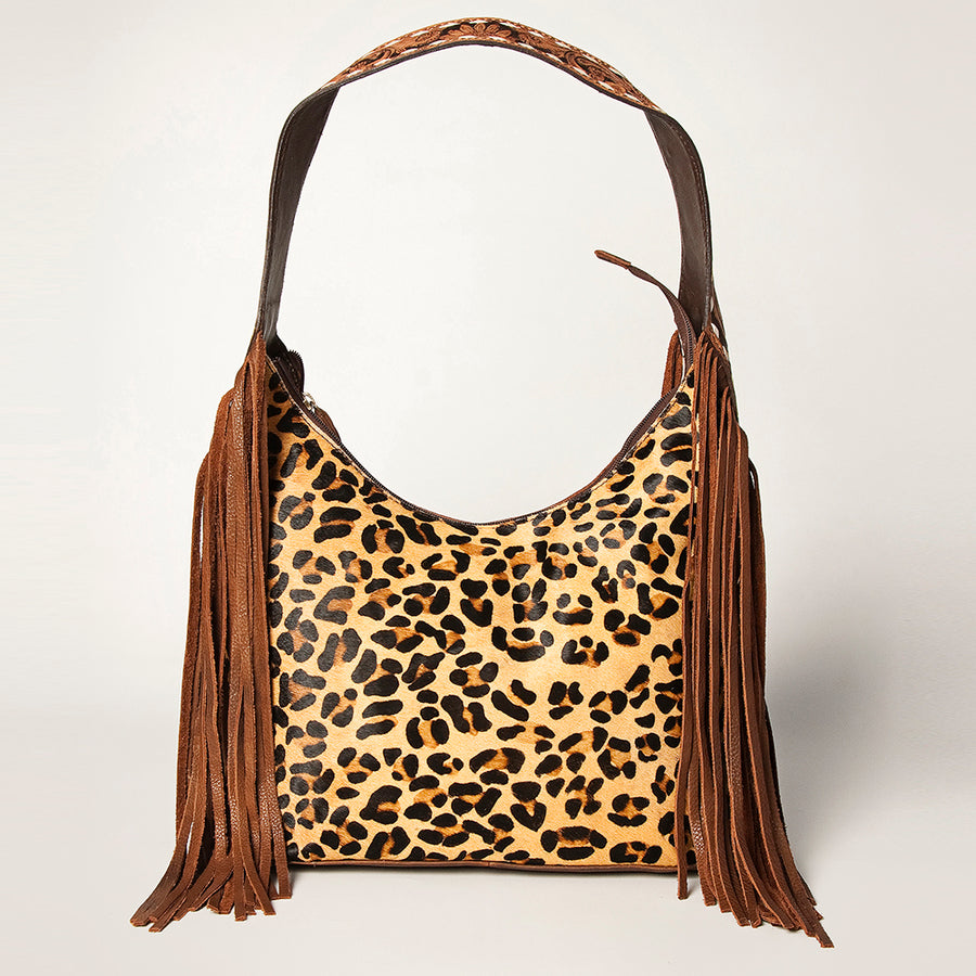 American Darling Western Hobo Bag - Hand Tooled Floral Leather & Fringes