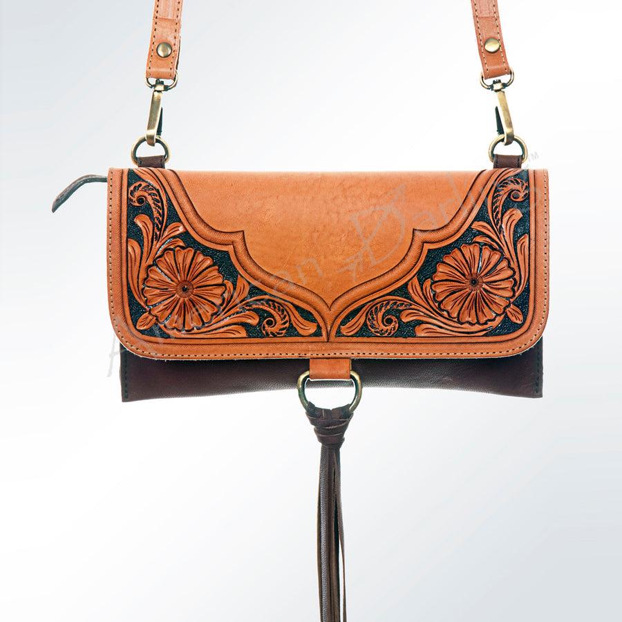 American Darling Cross Body Hand Tooled Genuine Leather Western Women Bag Handbag Purse | Crossbody for Cute - Uhorse