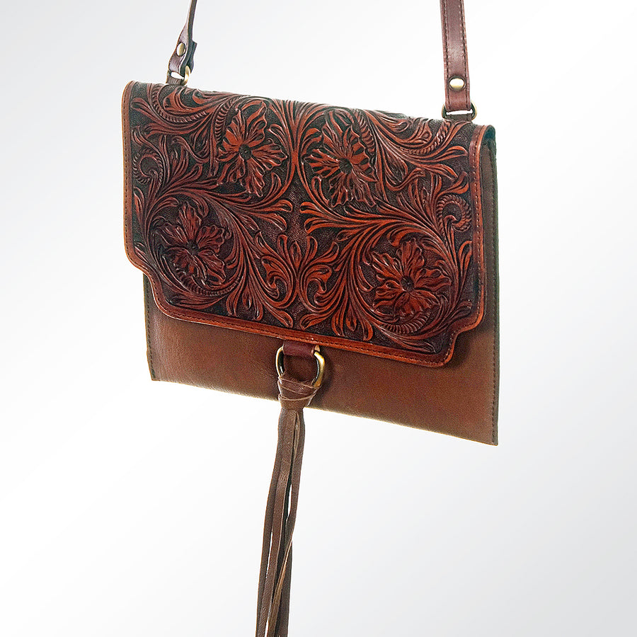 American Darling Coin Purse Hand Tooled Genuine Leather Women Bag Western Handbag