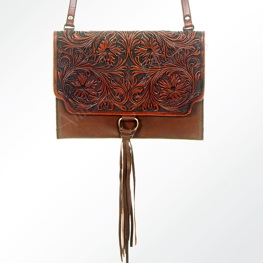 American Darling Coin Purse Hand Tooled Genuine Leather Women Bag Western Handbag Purse - Uhorse