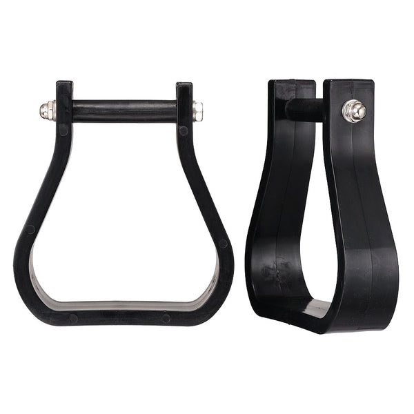 Full Size Tough 1 H. Stirrup Polymar Black by Hilason – Cowboy and equestrian accessories