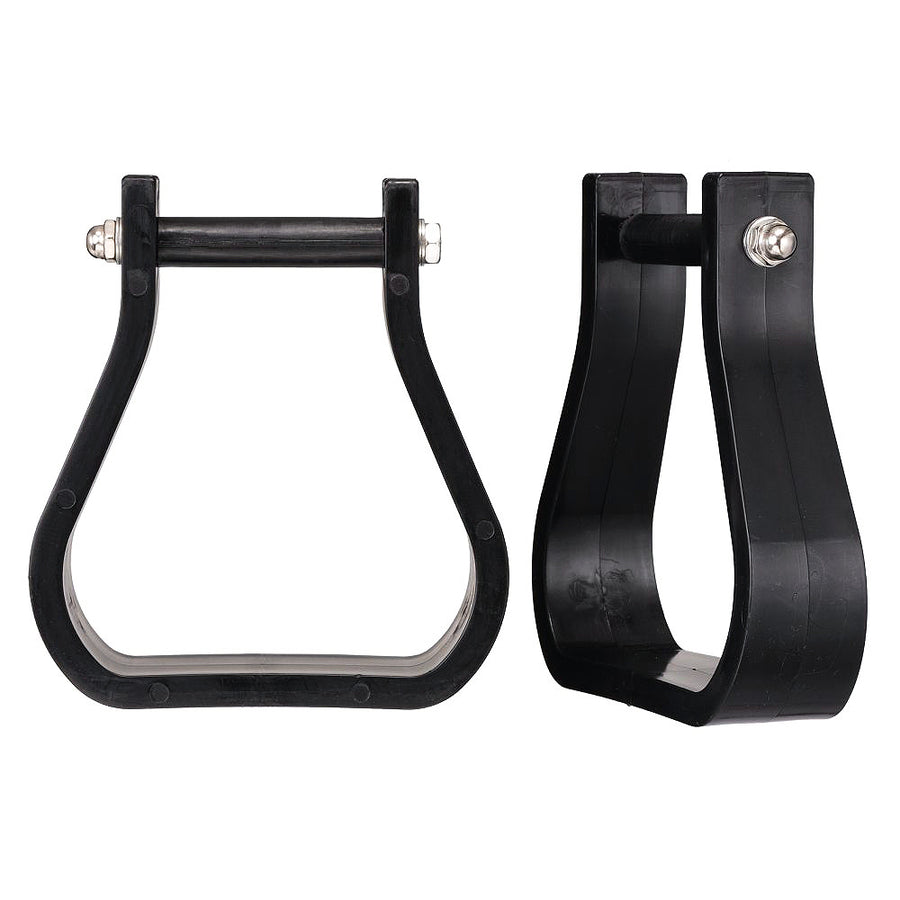 Full Size Tough 1 H. Stirrup Polymar Black by Hilason – Cowboy and equestrian accessories