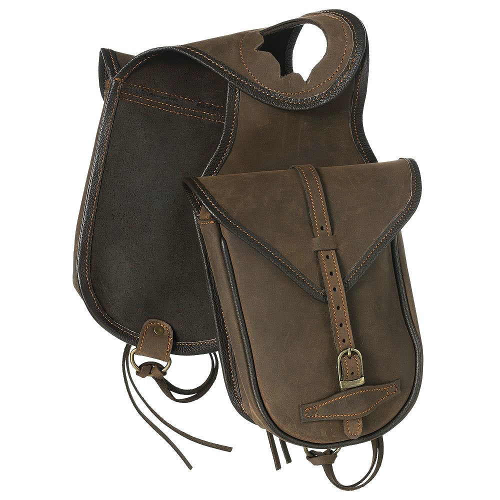 Tough 1 Soft Leather Horse Horn Bag Trail Riding Buckle Closures Brown
